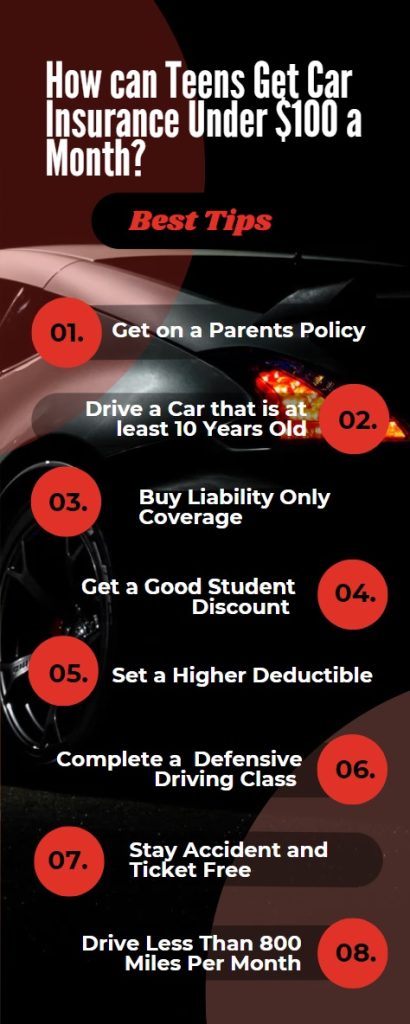 How can Teens Get Car Insurance Under $100 a Month