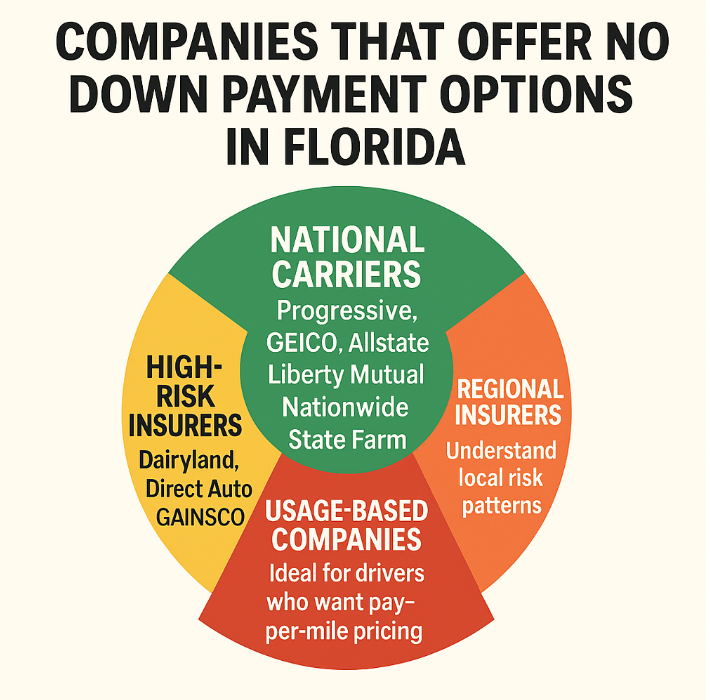 Companies that offer no down payment options in Florida