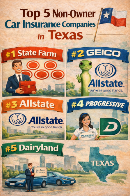 Top 5 Non-Owner Car Insurance Companies