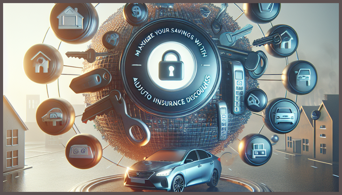 A car surrounded by symbols of savings and insurance, conveying trust.
