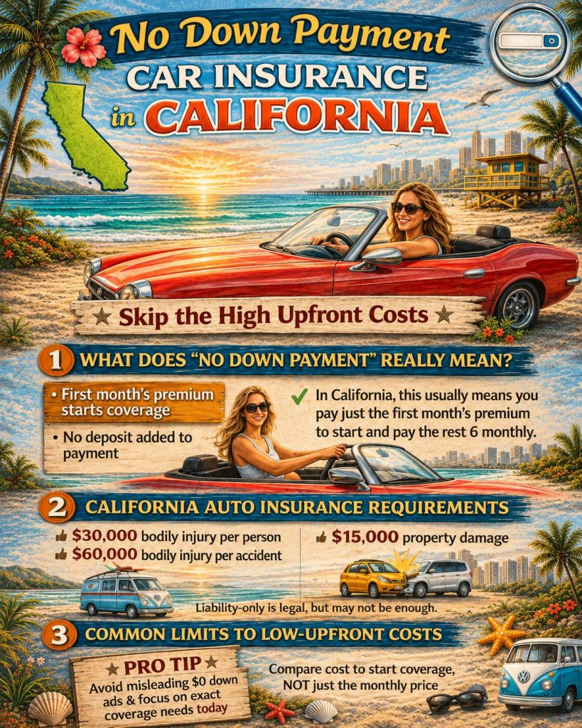 No Down Payment Car Insurance in California