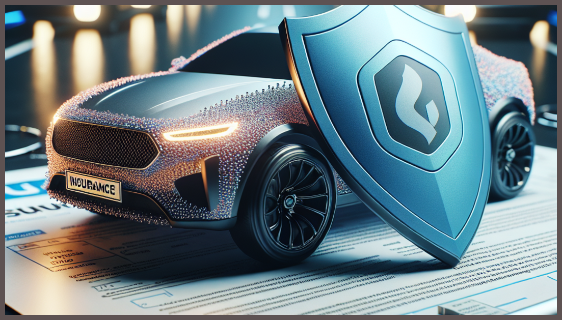 A simple insurance concept illustration with vehicles and documents.